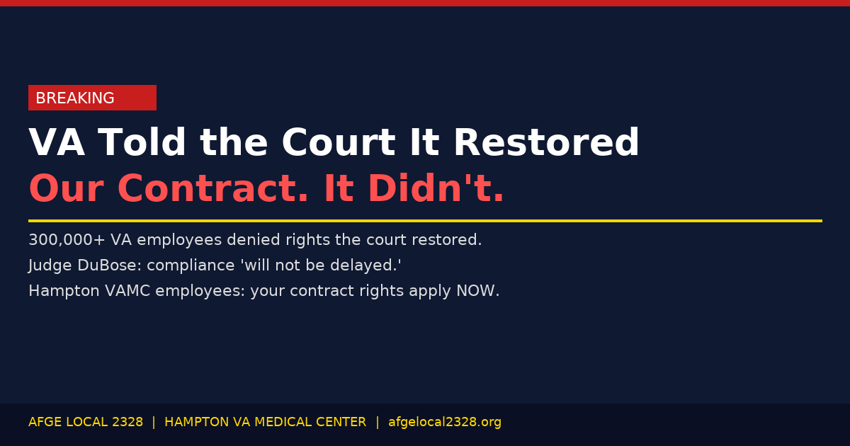 VA Told the Court It Restored Our Contract. It Didn’t.