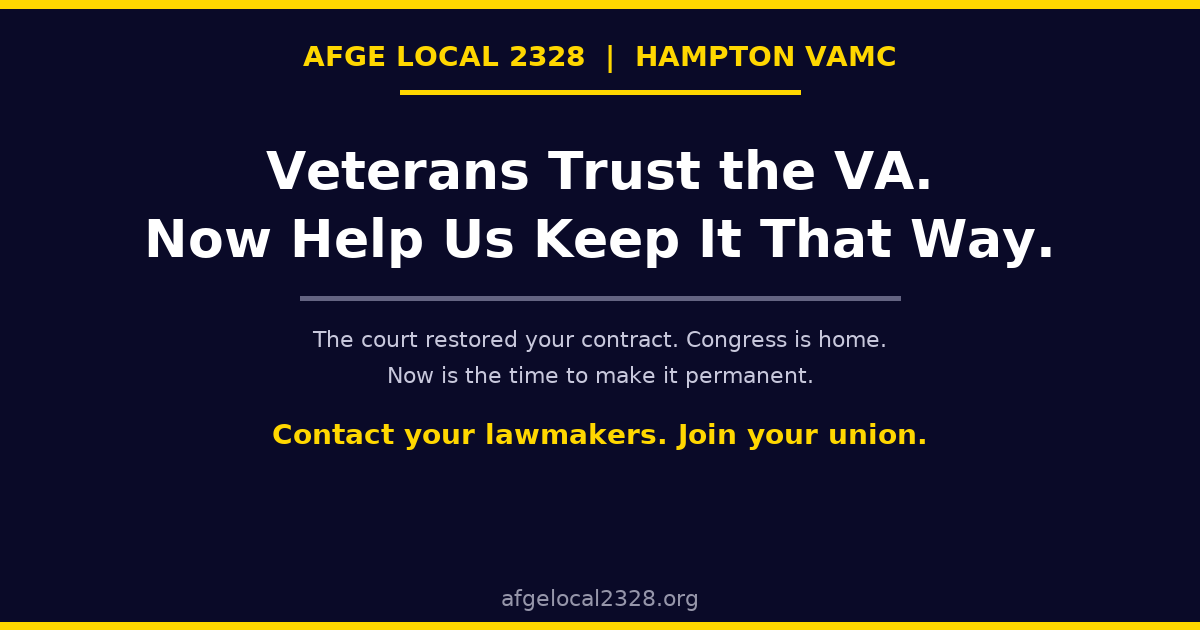 Veterans Trust the VA. Now Help Us Keep It That Way.