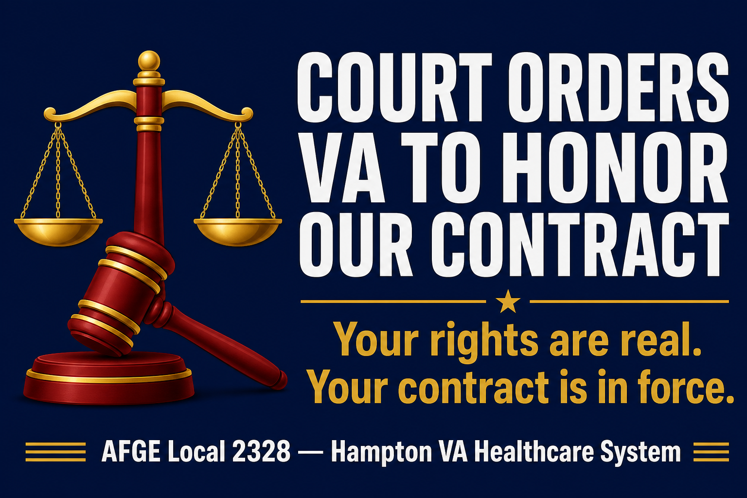 Federal Court Orders VA to Honor Union Contract — What It Means for Hampton VAMC Employees